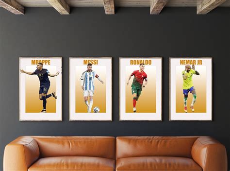 Messi Ronaldo Mbappe Neymar Football Poster Bundle Goats Bundle Instant Download Football Fan