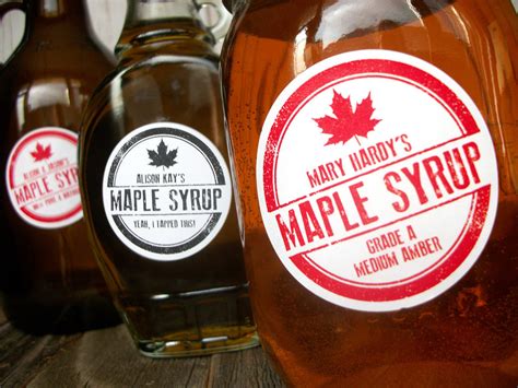 Custom Rubber Stamp Maple Syrup Bottle Labels For Maple Sugarers