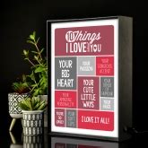 Personalised 10 Things I Love About You Light Box FMAG