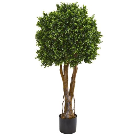 46” Boxwood Artificial Topiary Tree Uv Resistant Indooroutdoor Nearly Natural