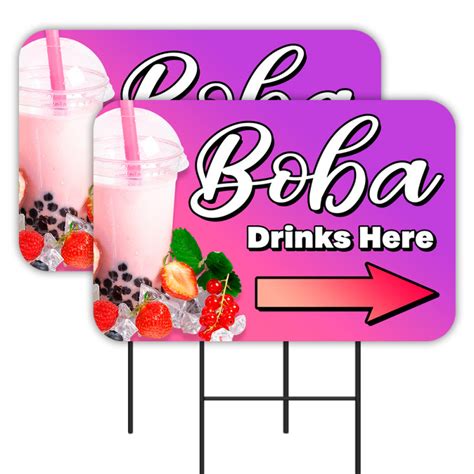 Boba 2 Pack Double Sided Yard Signs 16 X 24 With Metal Stakes Made