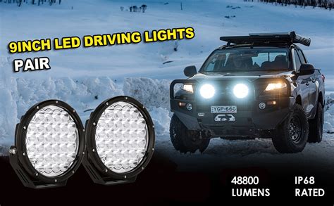 Biglionx 9 Inch Round Led Offroad Lights Pair 320w Amber Offroad Driving Lights