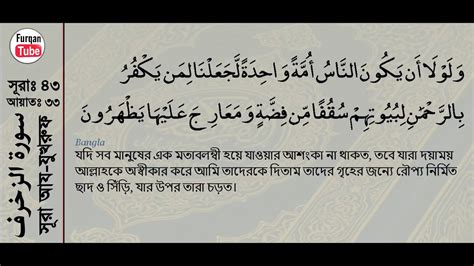 Surah Az Zukhruf With Bangla Translation Sparco Khadimul Recited By