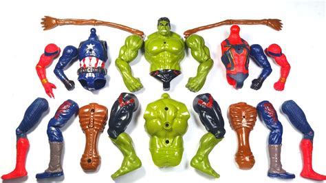 Merakit Mainan Hulk Smash Vs Spider Man Vs Captain America Vs Siren