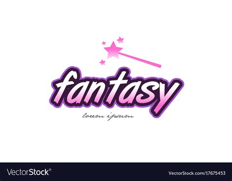 Fantasy word text logo icon design concept idea Vector Image