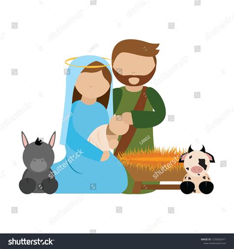 Cute Cartoon Manger Stock Vector (Royalty Free) 1235002411 | Shutterstock