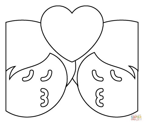 Kiss Emoji Coloring Page Free Printable Coloring Pages