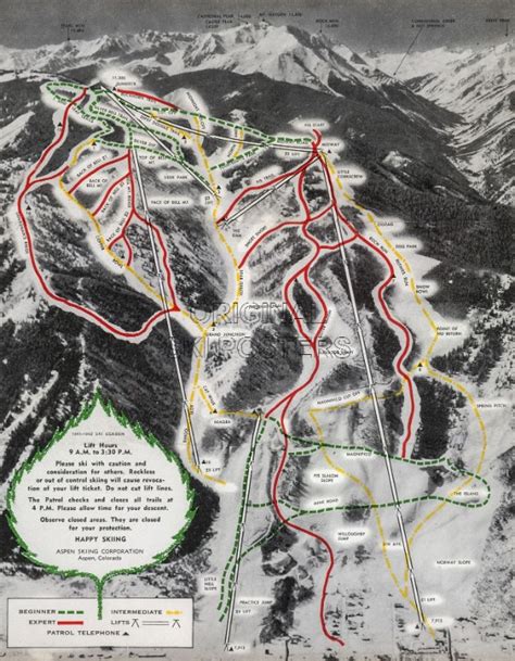 Aspen: Piste Map 1961-62 – Original Ski Posters.com