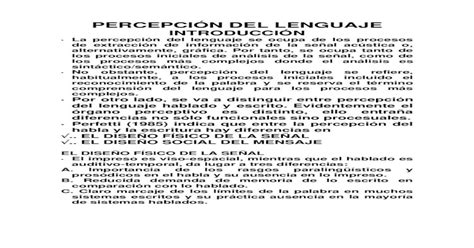 PERCEPCIÓN DEL LENGUAJE uv es PDF filePERCEPCIÓN DEL HABLA