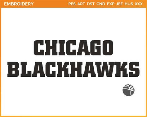 Chicago Blackhawks - Wordmark Logo (1986) - Hockey Sports Embroidery Logo in 4 sizes & 8 formats