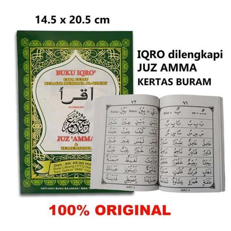 Jual Buku Iqro Dilengkapi Juz Amma Besar Kertas Cd Buram Hijau Shopee