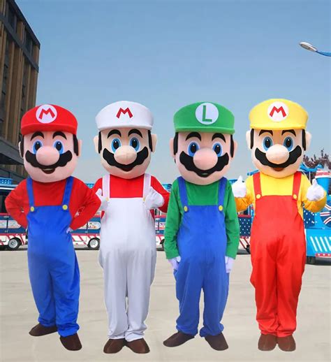 Super Mario Luigi Bros Costume, Adult Kids Classic Plumber