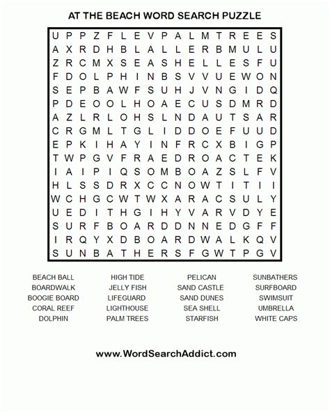 Printable Hard Word Search