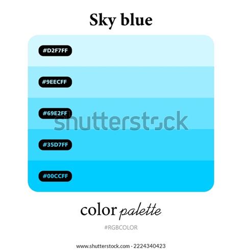 Sky Blue Color Palettes Accurately Codes Stock Vector (Royalty Free ...