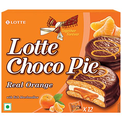 Buy Lotte Choco Pie Real Orange With Rich Marshmallow Online At Best