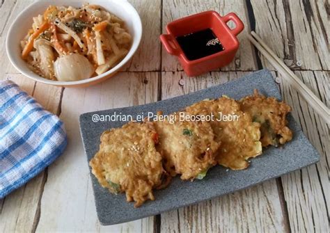 Resep Paengi Beoseot Jeon Korean Enoki Mushroom Pancake Oleh Bunda Ei