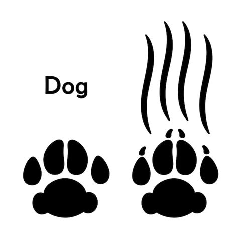 Premium Vector Dog Paws Footprints Silhouette Isolated On White