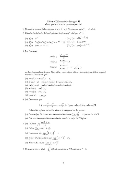 Ca Lculo Ii Gui A C Alculo Diferencial E Integral Ii Gu A Para