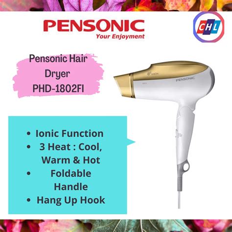 Pensonic Hair Dryer Phd 1802fi Original Warranty Pensonic Malaysia Shopee Malaysia