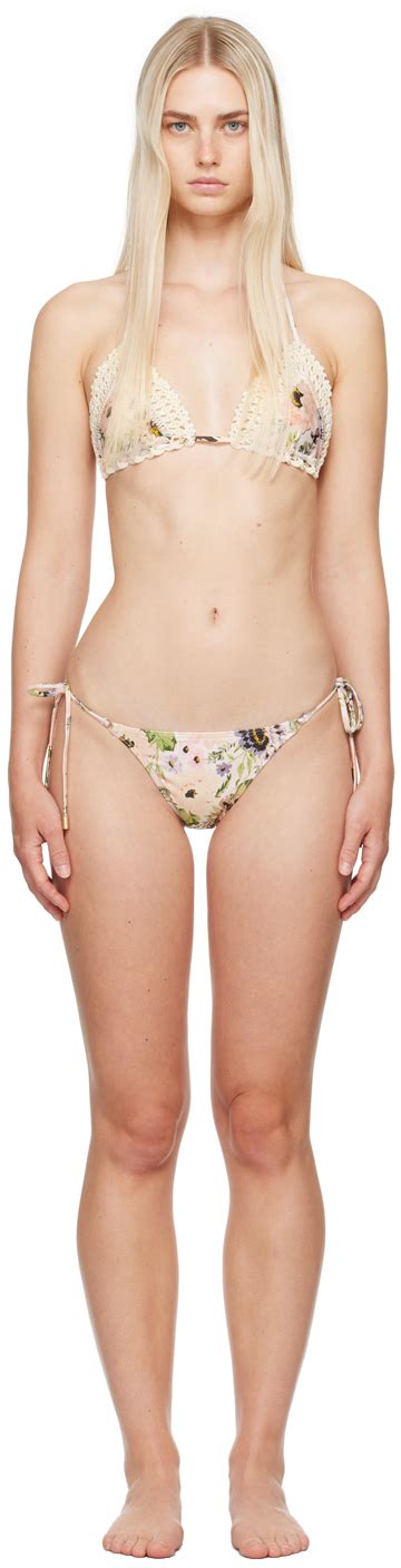 Zimmermann Pink Off White Halliday Bikini Ssense