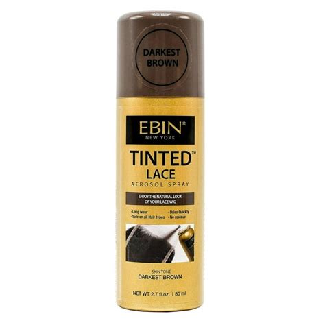 Ebin New York Tinted Lace Spray 338oz Darkest Brown Quick Dry