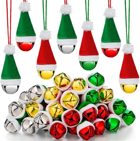 Amazon Henoyso Pcs Christmas Santa Hat Jingle Bell Necklaces