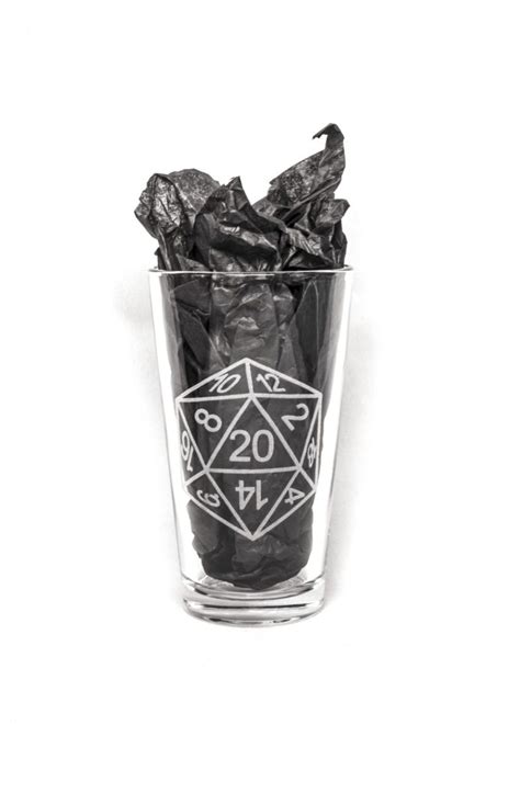 Dungeons And Dragons Pint Glass D20 Acid Ink Designs