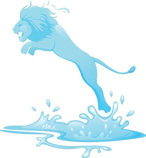 Jumping lion out of water vector 3116318 Vector Art at Vecteezy