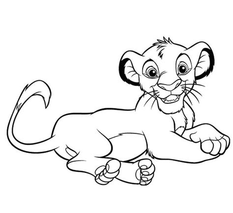 Coloriage A Imprimer Roi Lion Simba Allonge Gratuit Et Colorier