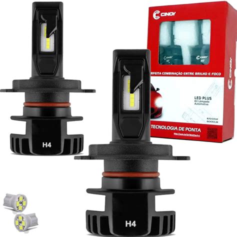 Lampada Super Led Plus H4 Farol Alto Baixo 6500k Melhor Foco