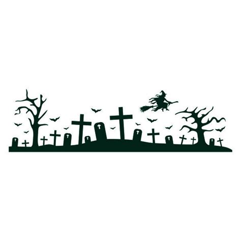 Halloween Graveyard Cuttable Design PNG DXF SVG Eps File For Etsy