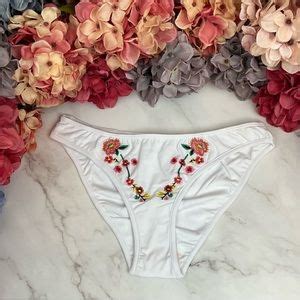 Swim Sexy White Floral Embroidered Triangle Bikini Poshmark