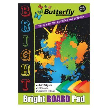 Butterfly A Bright Colour Board Gsm Assorted Pad S