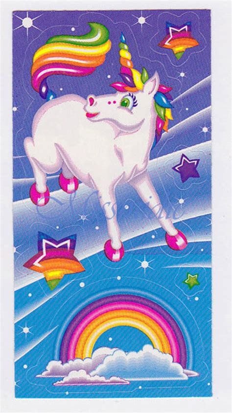 Rare Vintage 90s Lisa Frank Rainbow Unicorn Sticker Mod