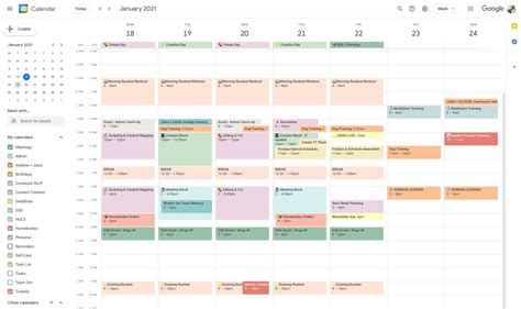 Google Calendar Colour Palette Amber Bettina