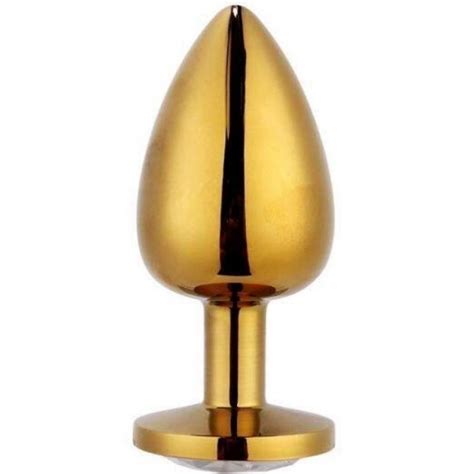 Plug Anal Pedra Cristal Dourado P DSS Sex Shop