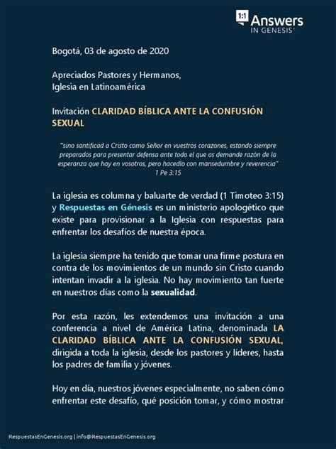 Aig Jp200822 Claridad Biblica Ante La Confusion Sexual Pdf America Latina Cristo Título