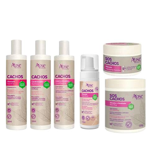 Kit Shampoo Condicionador Gelatina Mousse M Scara E Ativador Sos