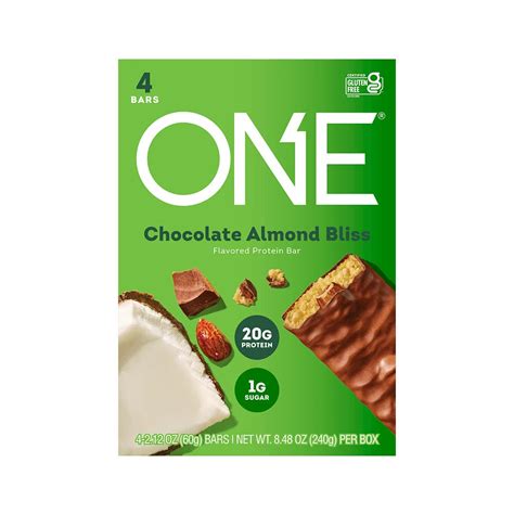 One Bars Chocolate Almond Bliss Flavored Protein Bars 2 12 Oz 4 Count Box