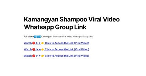 Kamangyan Shampoo Viral Video Whatsapp Group Link