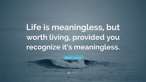 Albert Camus Quote Life Is Meaningless But Worth Living Provided