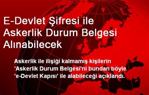 E Devlet Ifresi Ile Askerlik Durum Belgesi Al Nabilecek Son Dakika