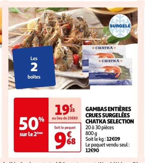 Promo Gambas Enti Res Crues Surgel Es Chez Auchan