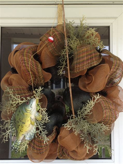 Crappie Fisherman Deco Mesh Wreath Diy Wreath