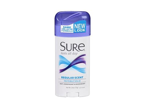 Sure Deodorant Invisible Solid, Regular Scent, 2.6 oz (2 Pack) Ingredients and Reviews