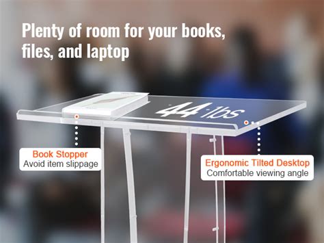 VEVOR Pupitre de Conférence 68 5x33x120 cm Podium de Présentation