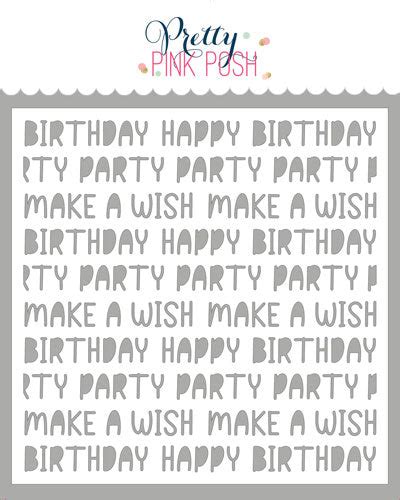 Birthday Words Stencil – Pretty Pink Posh LLC