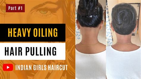 Heavy Hair Oiling Hair Pulling Women Haircut Nape Shave Haircut