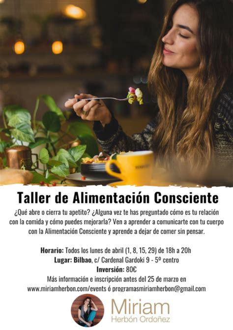 Taller De Alimentaci N Consciente Los Lunes De Abril En Bilbao Miriam