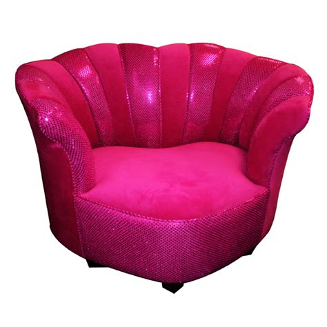 Komfy Kings Tween Sweetheart Chair Hot Pink Velvet And Hot Pink Sequins